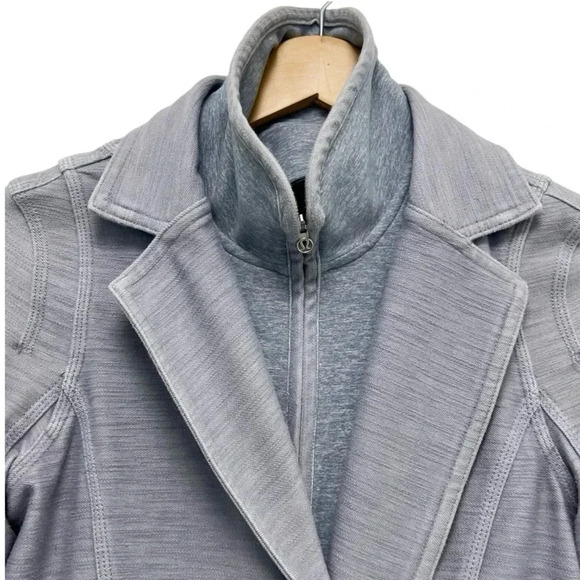 Lululemon Ride On Rock Blazer Moto Jacket Convertible Fossil Gray Size 4 - Picture 8 of 12